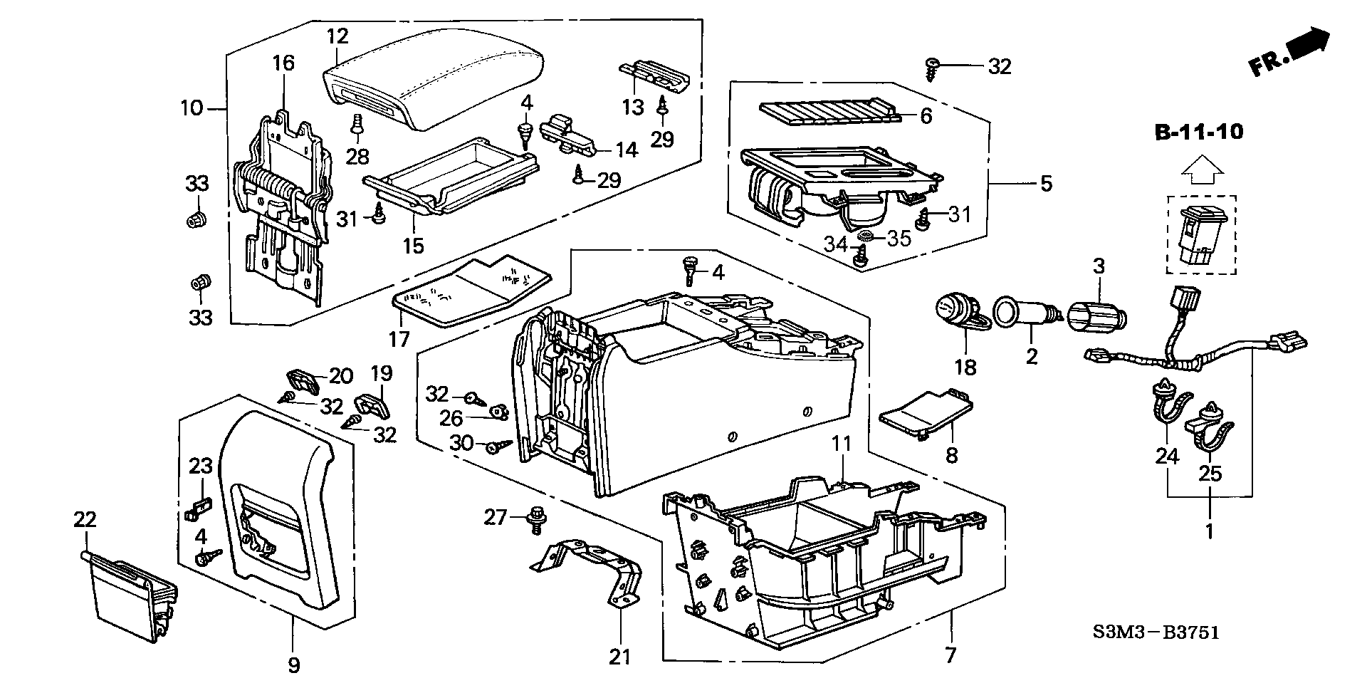 77230-S3M-A01ZA - HOLDER ASSY., CUP *NH286L*(CHAMOIS GRAY NO. 3)