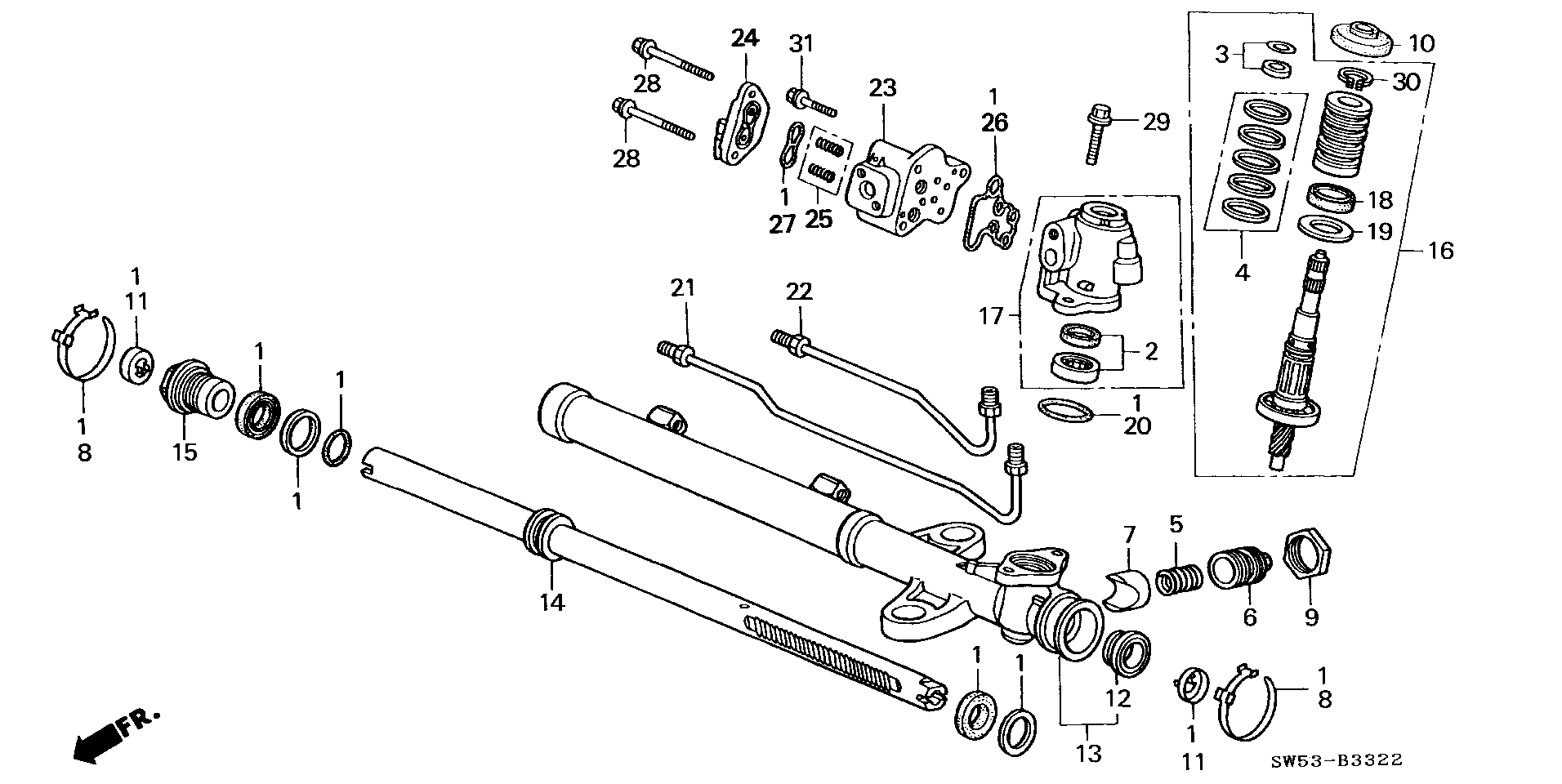 53641-SZ5-A01 - VALVE SUB-ASSY., STEERING