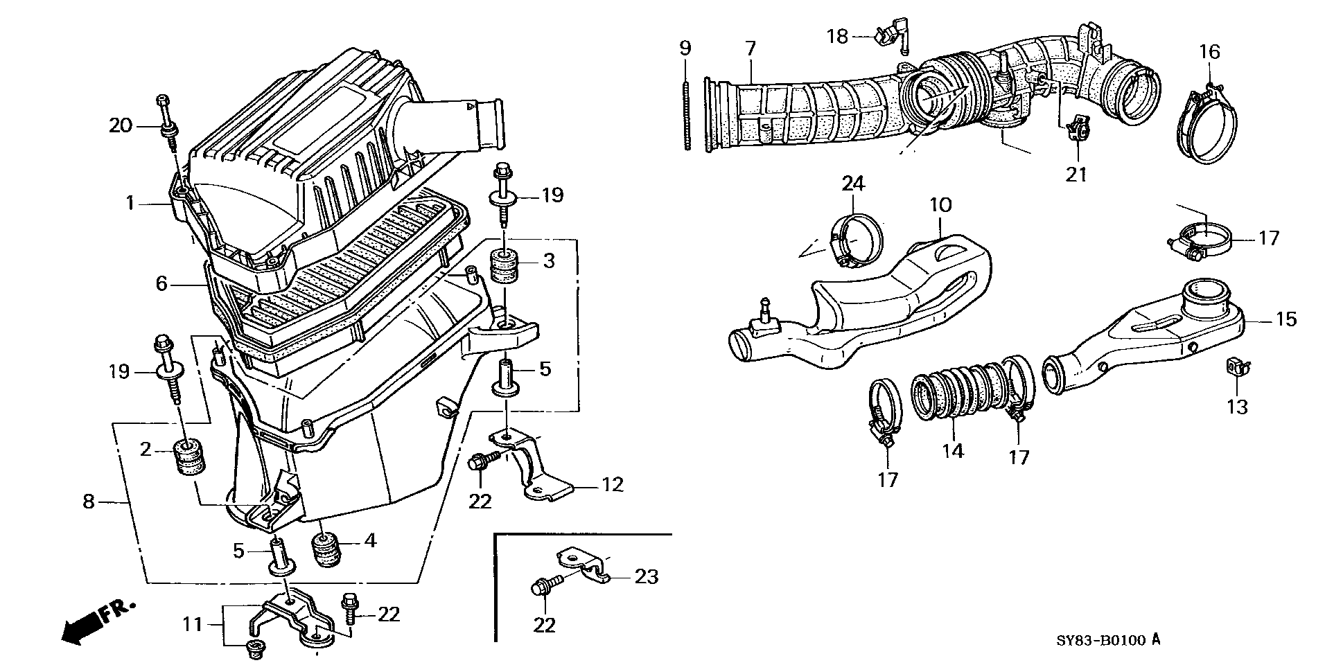 17316-P8A-A01 - CLAMP, AIR FLOW TUBE (60)