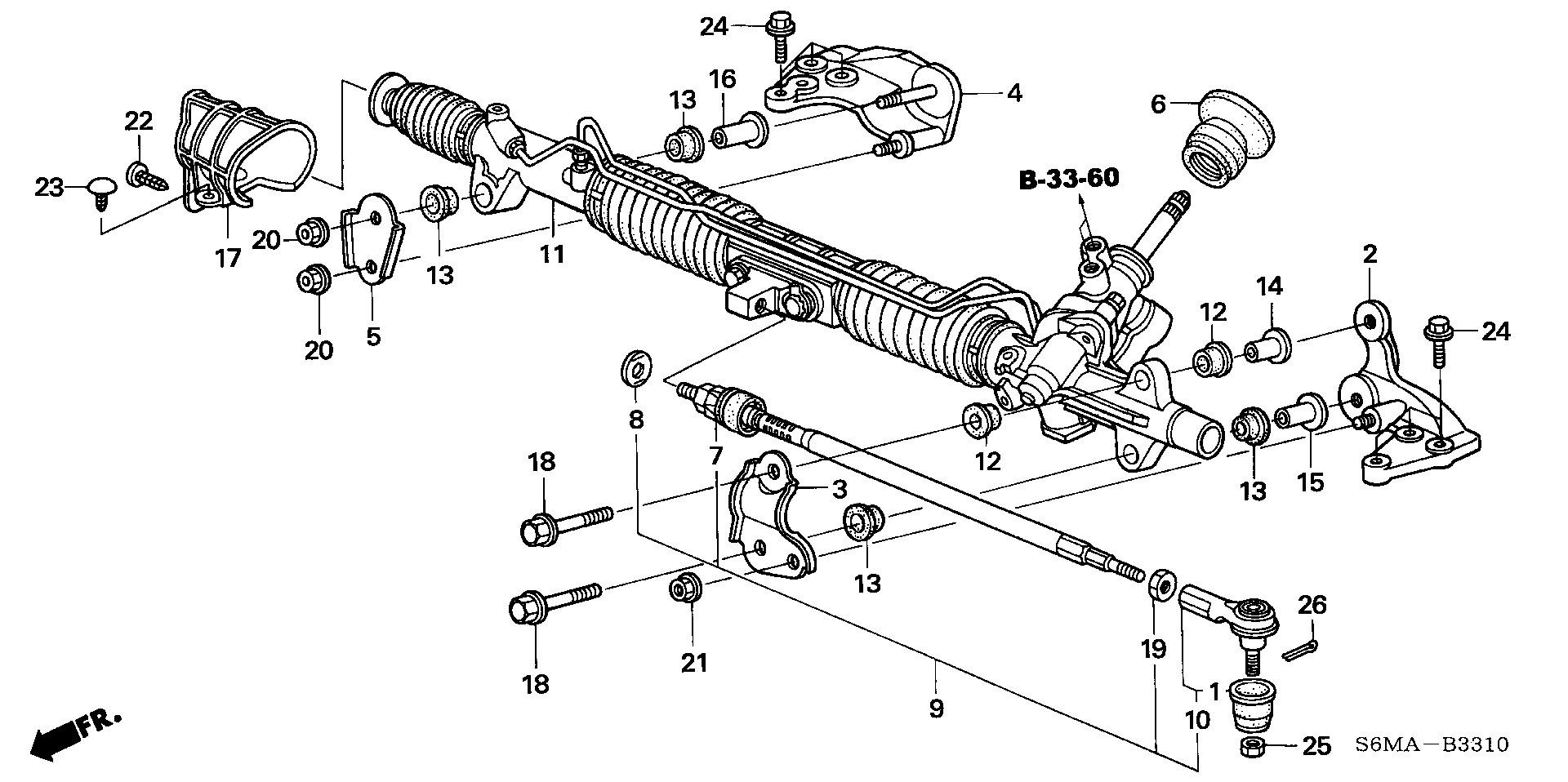 Acura RACK ASSY., POWER STEERING (SUPERCEDED: 53601-S6M-A09)