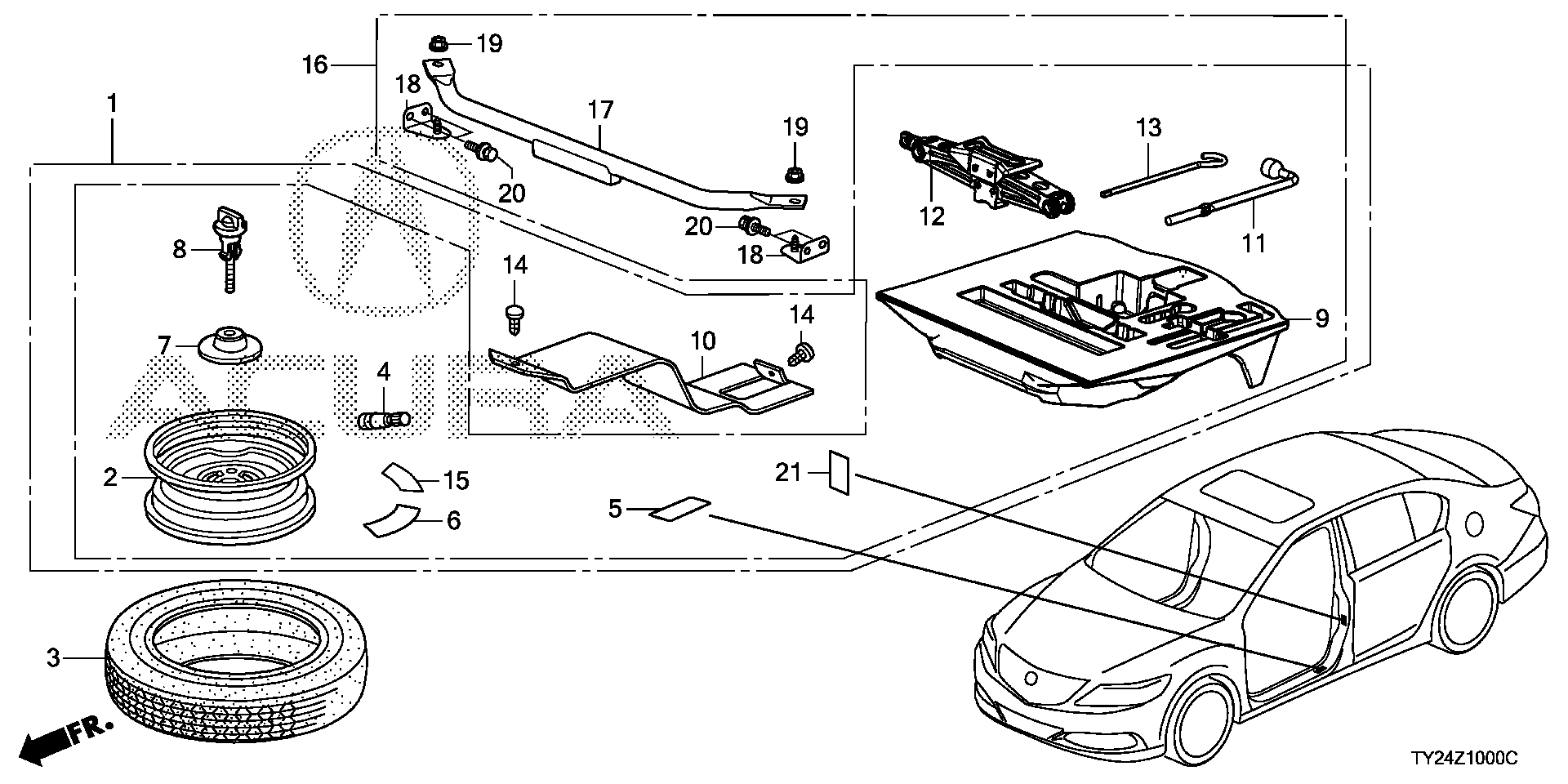 06421-TY2-A13ZA - TEMPORARY KIT *NH167L*(GRAPHITE BLACK)
