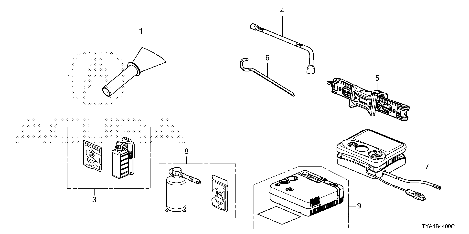 JackJacknページ JACK ASSY., PANTOGRAPH TOOLS - JACK Acura MDX Parts | DreamShop