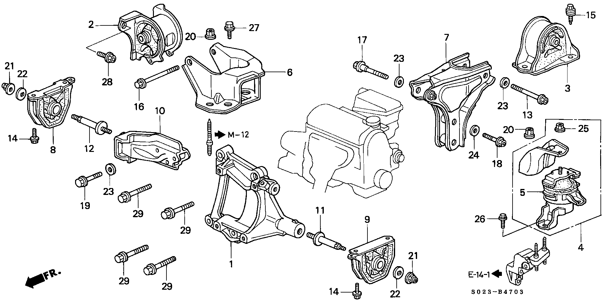 50827-S04-N10 - BRACKET, RR. ENGINE MOUNTING