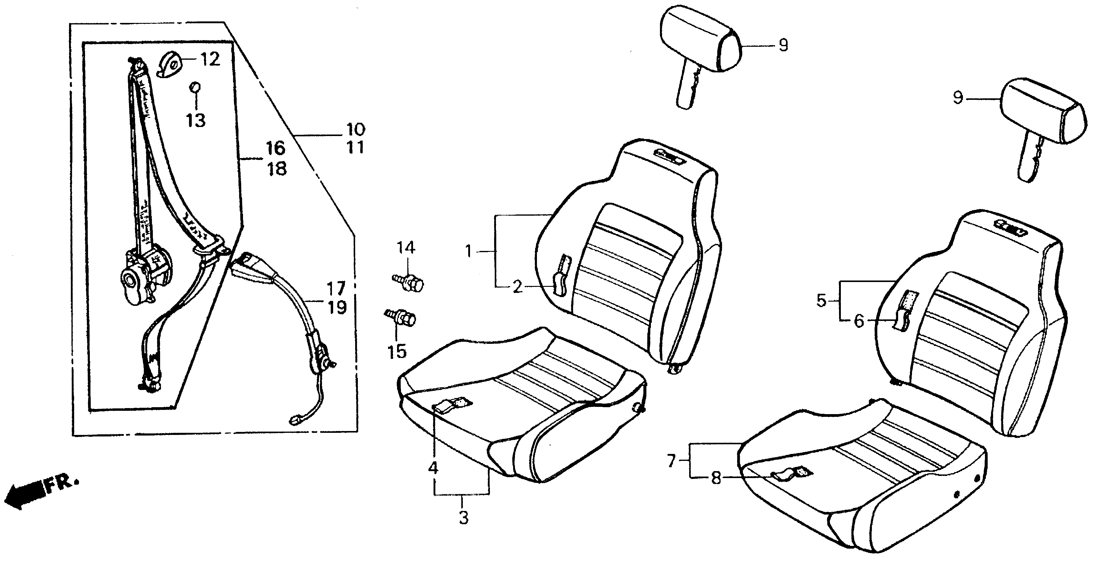 04818-SB2-A04ZB - OUTER SET, L. SEAT BELT *NH83L/Y8L*(OFF BLACK/WARM WHITE)