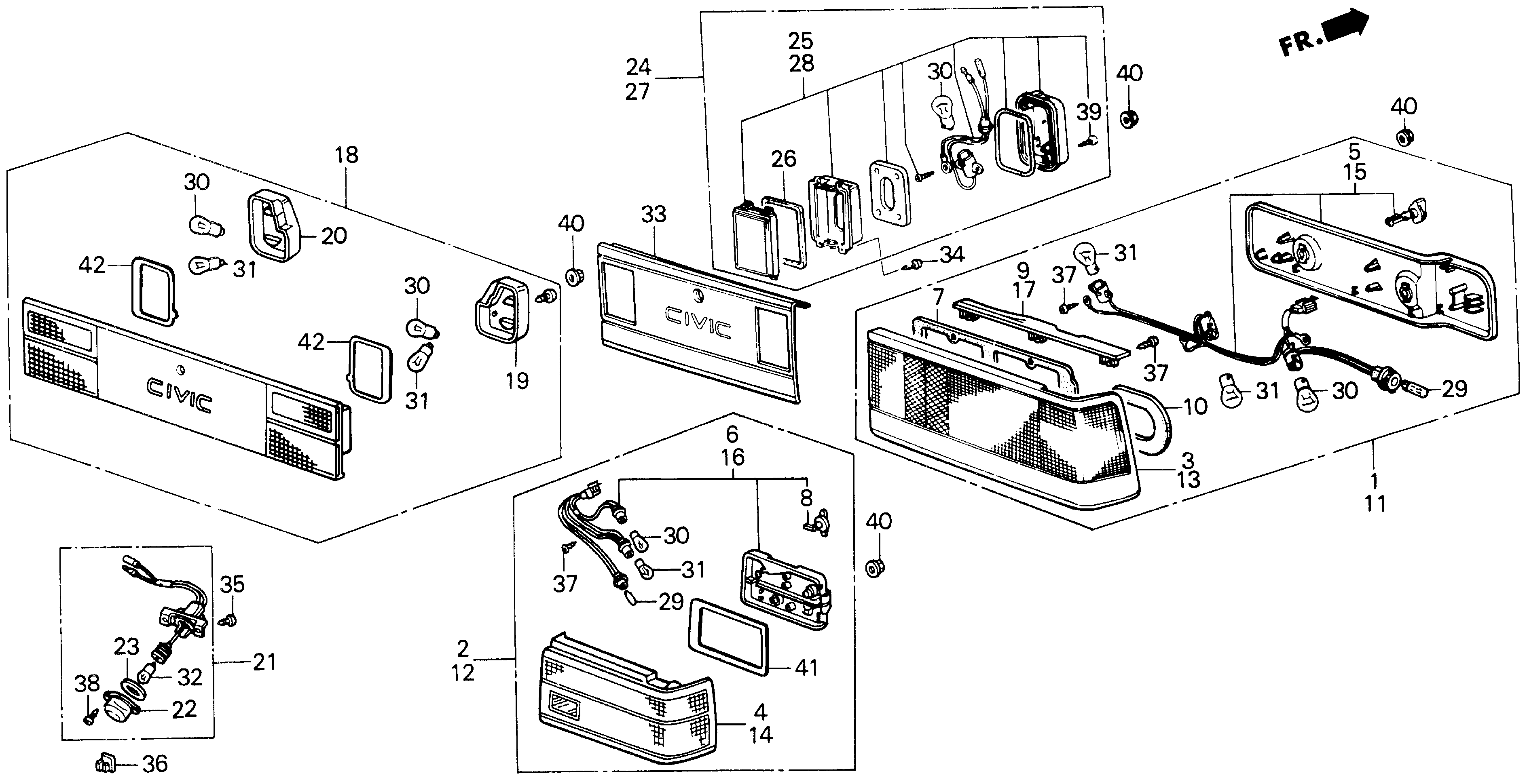 33500-SB4-671 - TAILLIGHT ASSY., R.