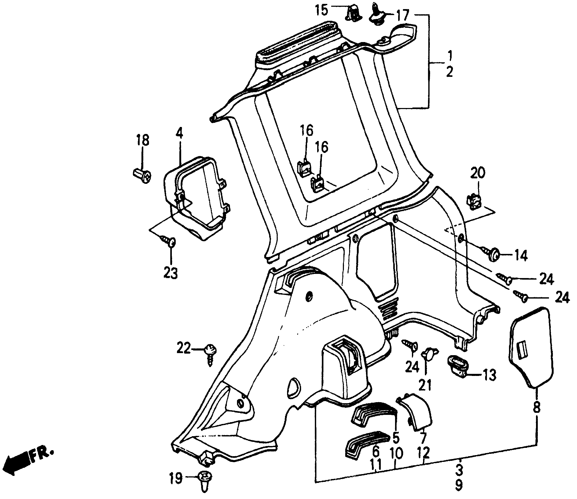 83836-SD9-000 - BRACKET, L. RR. SIDE LINING