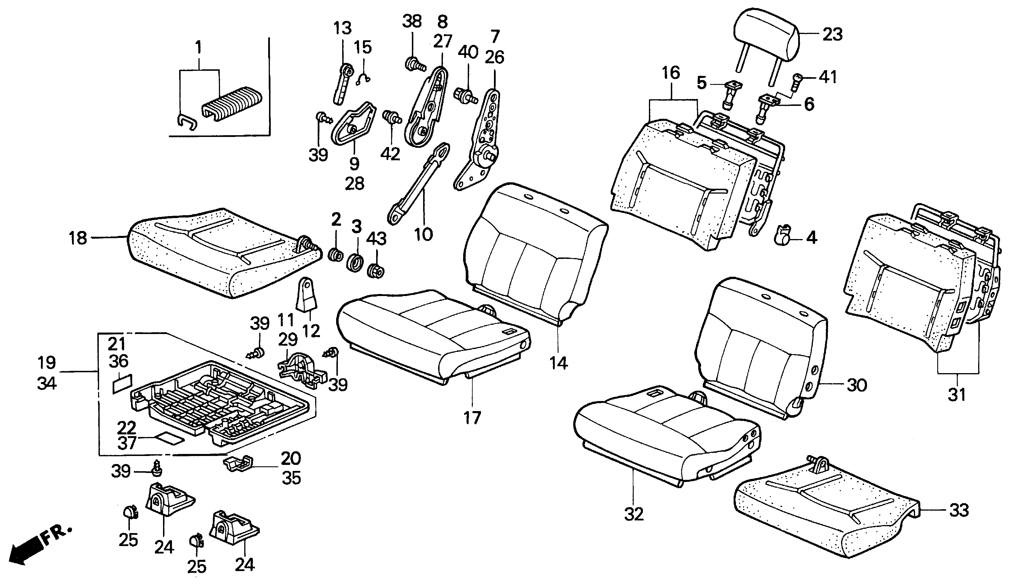 81340-SX0-J01ZA - HEADREST ASSY., MIDDLE *G38L*(JADE GREEN)