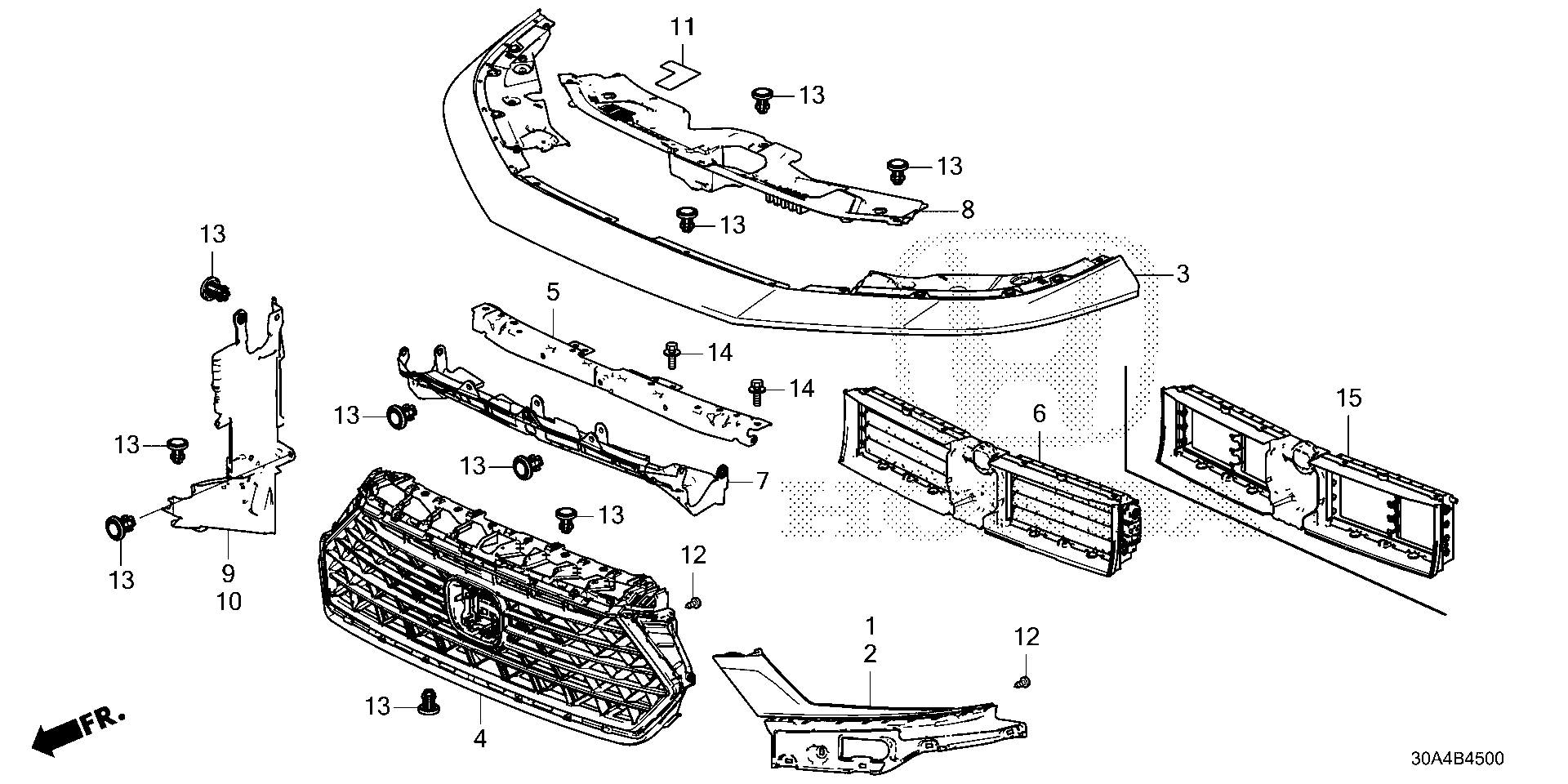 COVER, FR. GRILLE FRONT GRILLE Honda Accord Sedan Parts | DreamShop