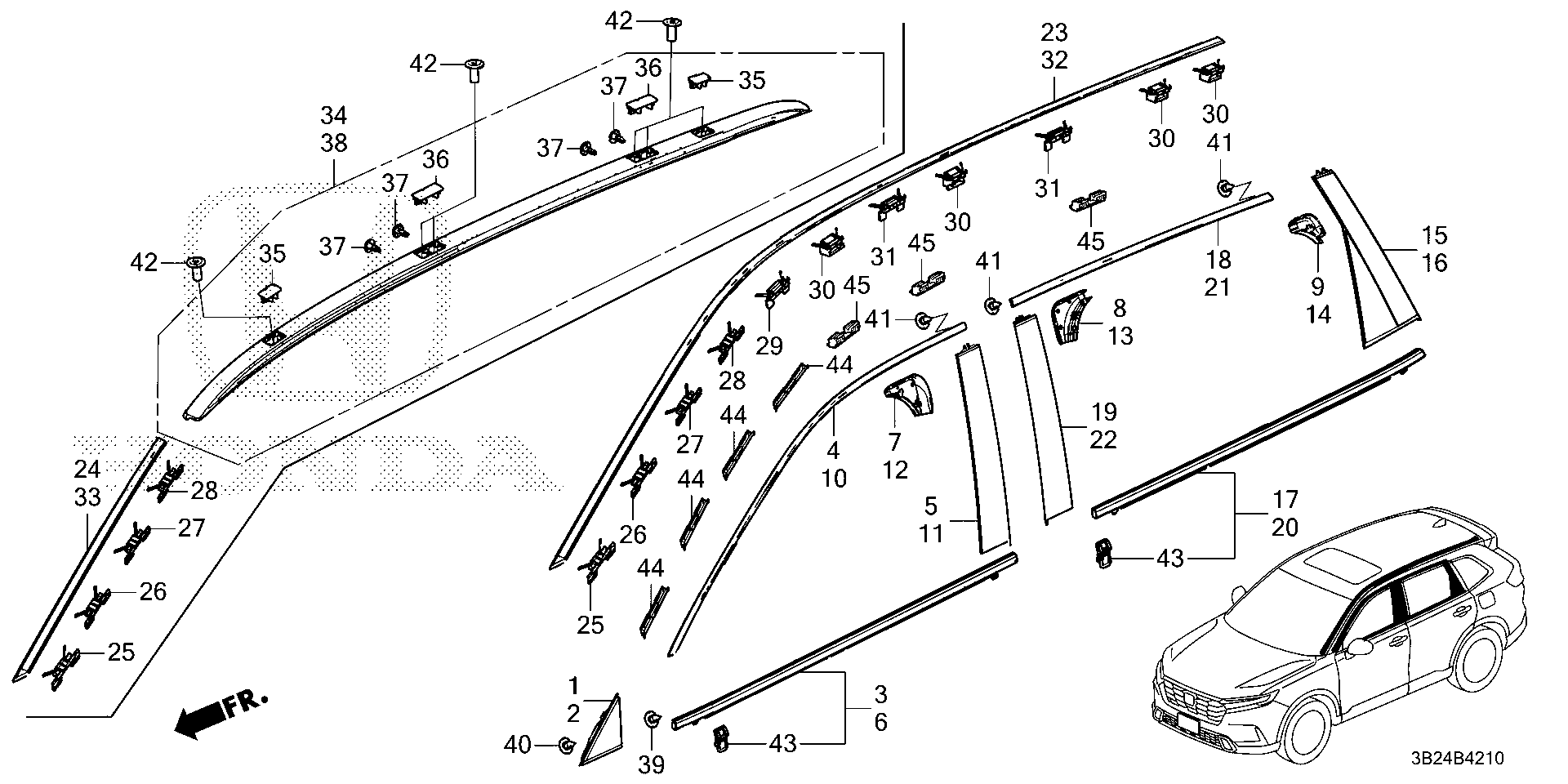 GARNISH, L. RR. CORNER MOLDING Honda CR-V Parts | DreamShop