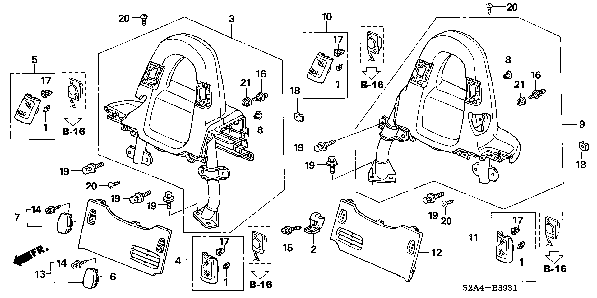 84567-S2A-A51ZA - LID, L. ROLL BAR SPEAKER (OUTER) *NH167L*(GRAPHITE BLACK)