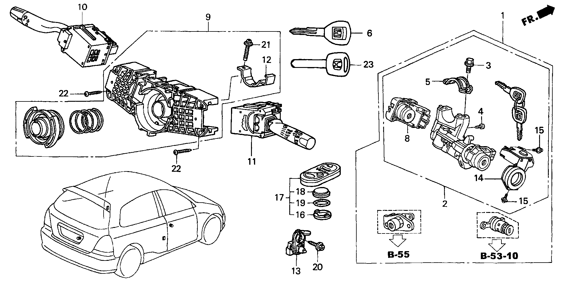 72147-S5T-A01 - TRANSMITTER ASSY., KEYLESS