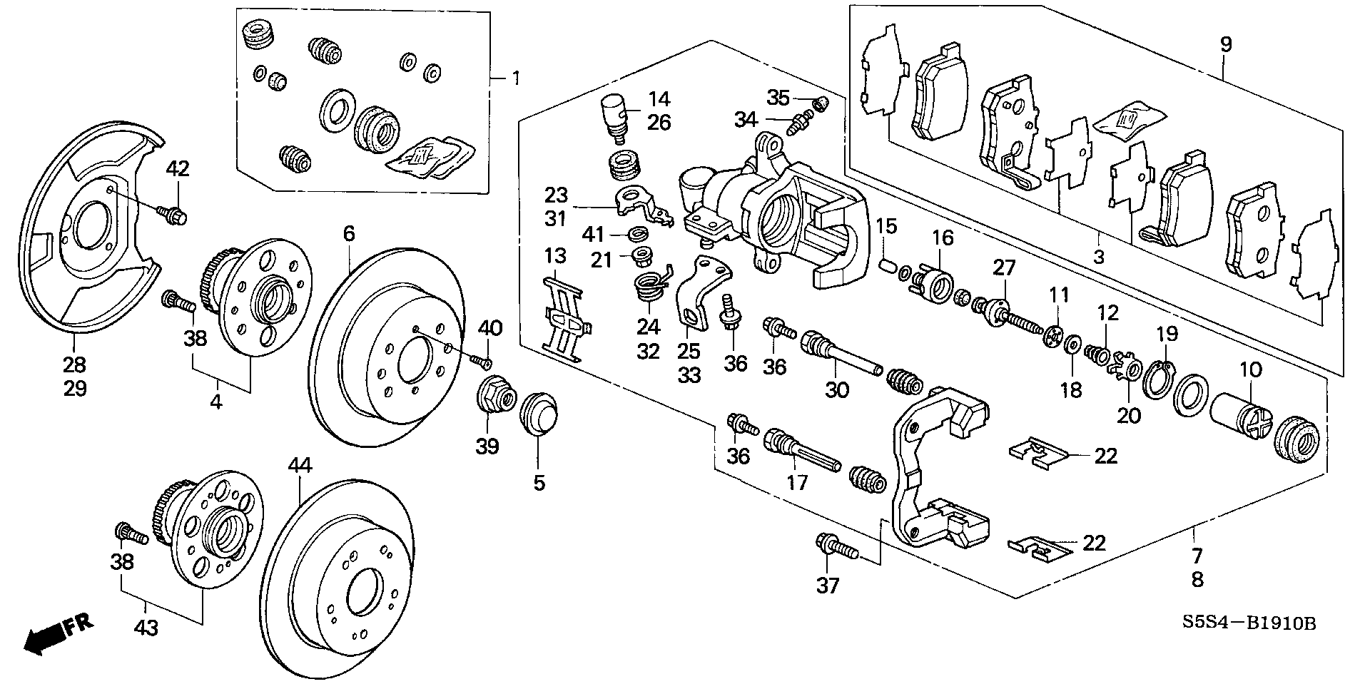 43018-S5A-J02RM - CALIPER SUB-ASSY., R. RR. (RMD)