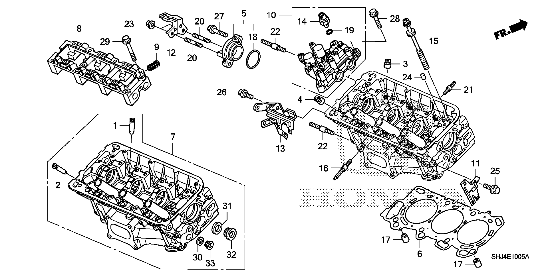 12300-R70-810 - CYLINDER HEAD ASSY., RR. (DOT)