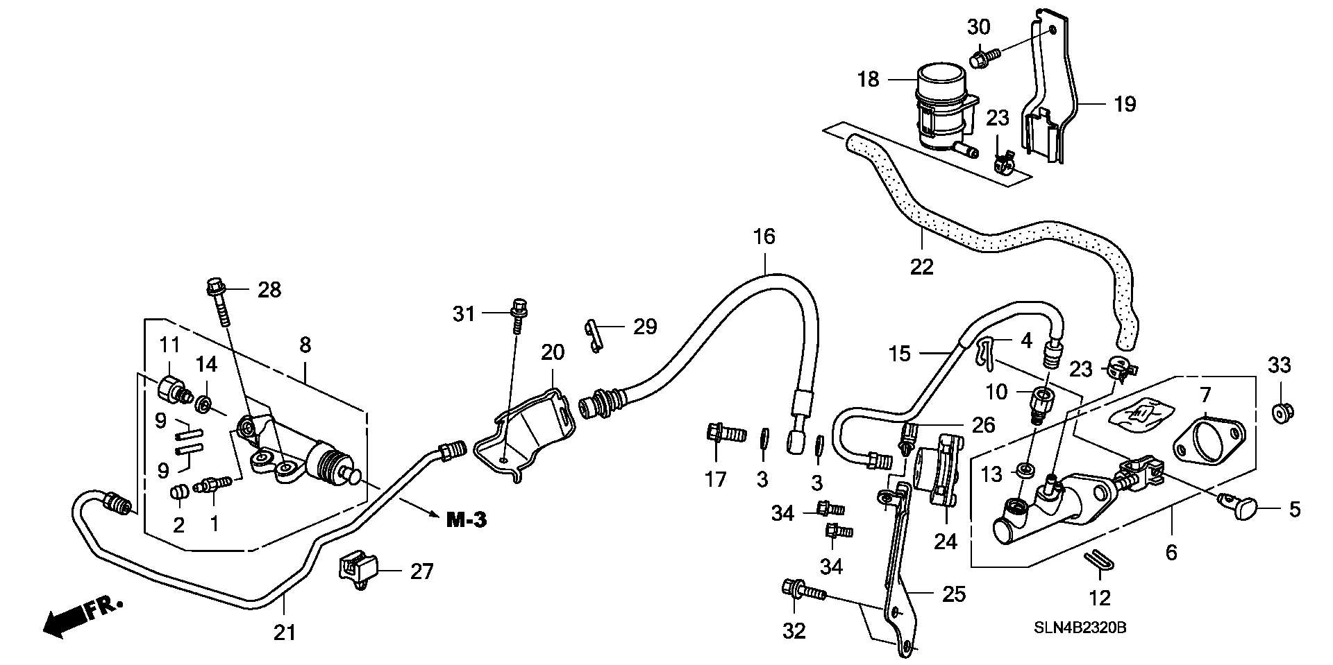 46968-SAA-003 - BRACKET B, CLUTCH PIPE