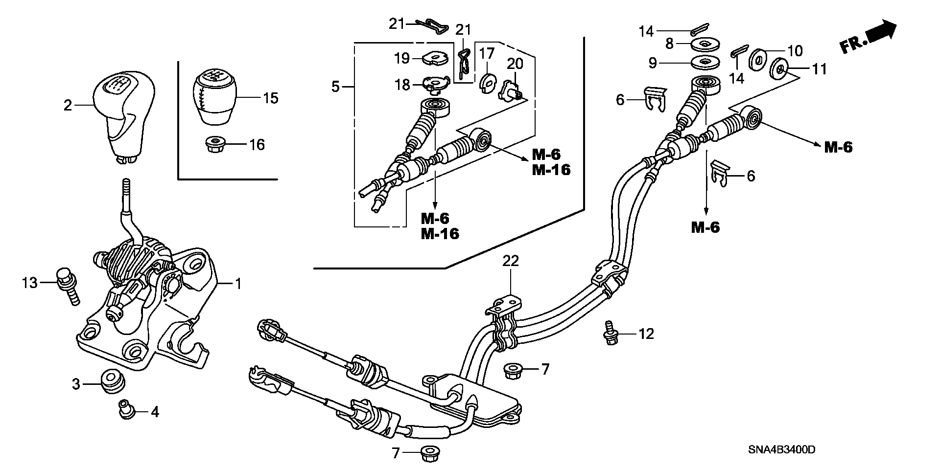 54102-SNA-A02 - KNOB, CHANGE LEVER