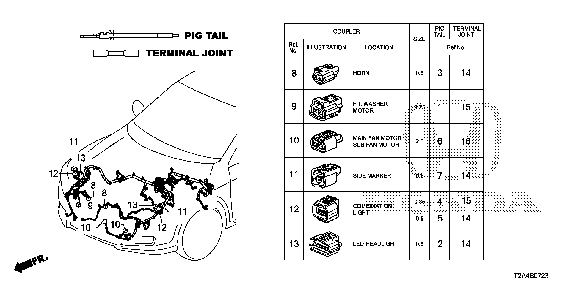 04321-TY2-306 - CONNECTOR, WATERPROOF (6P 040F) (5 PIECES)
