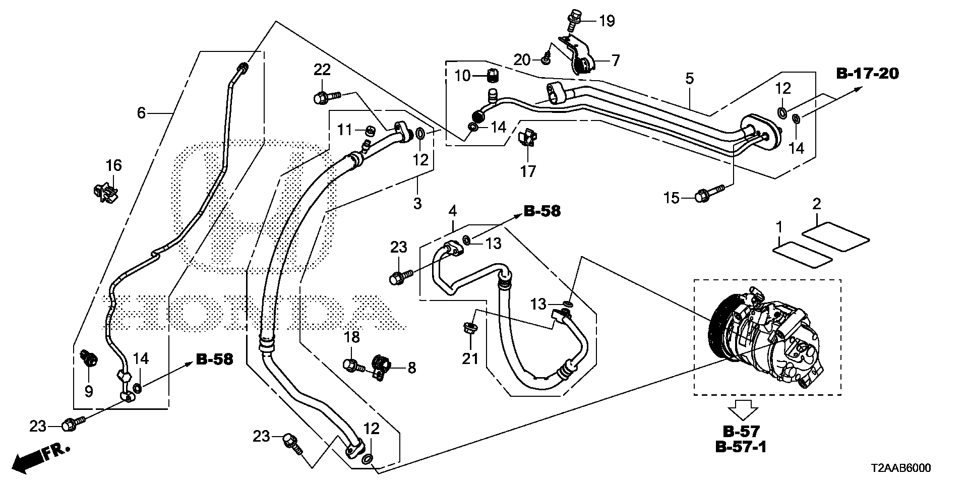 80050-T2F-H01 - LABEL, AIR CONDITIONER INFORMATION (HFC134A)