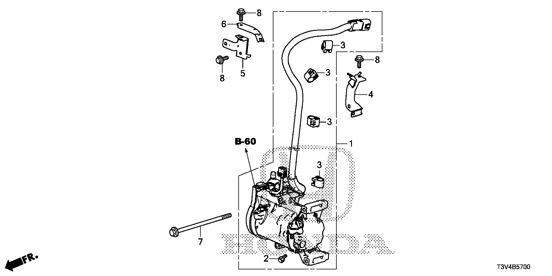 38893-5K0-A00 - STAY, COMPRESSOR CABLE (B)