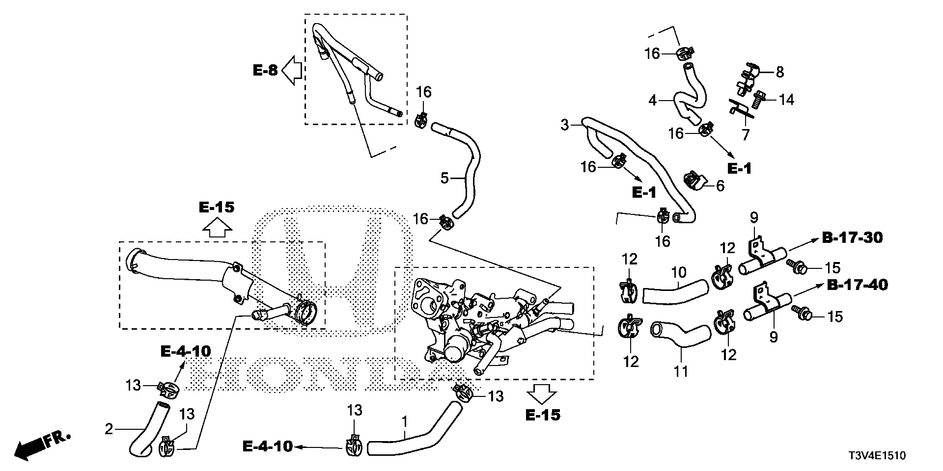 19432-5K0-A00 - HOSE, EGR COOLER OUTLET