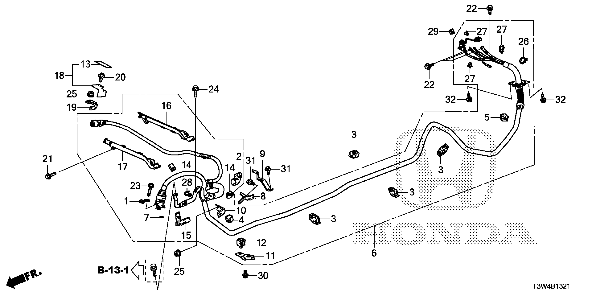 38895-5K1-A10 - STAY, COMPRESSOR HIGH VOLTAGE CONNECTING