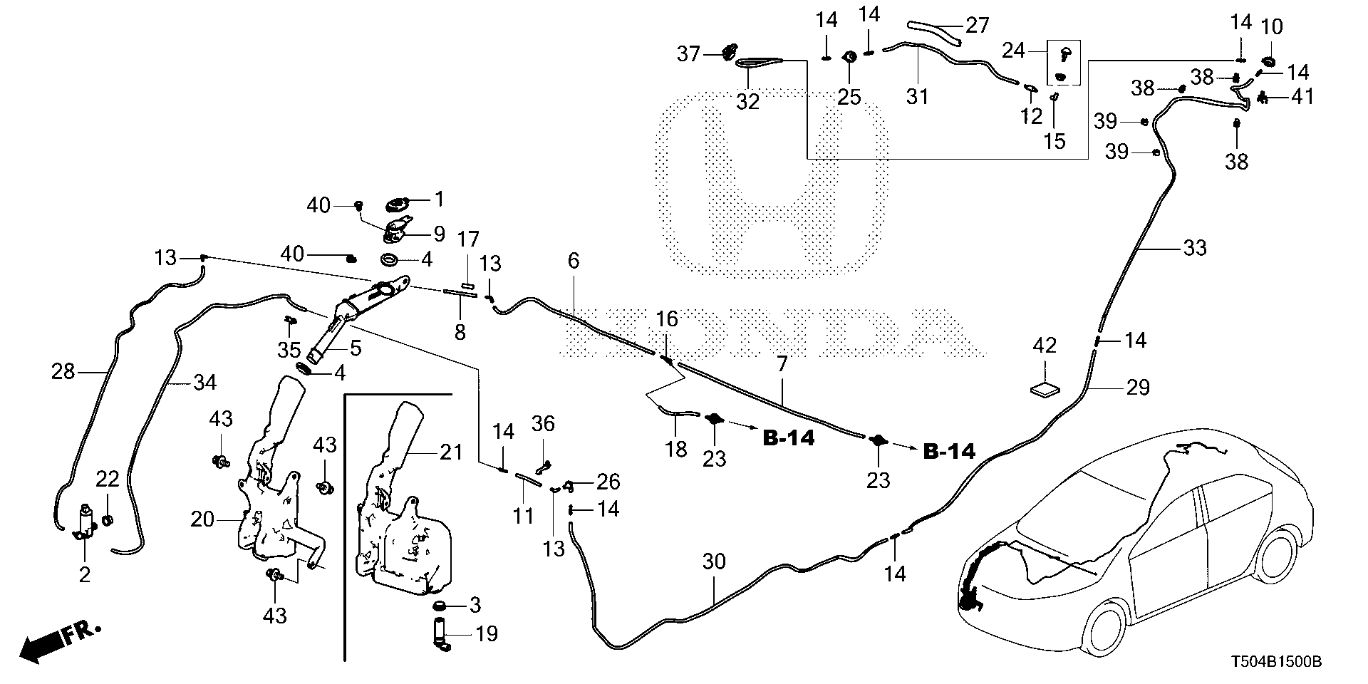 RT-2830739084 NOZZLE ASSY., WINDSHIELD (RR) WINDSHIELD WASHER Honda Civic