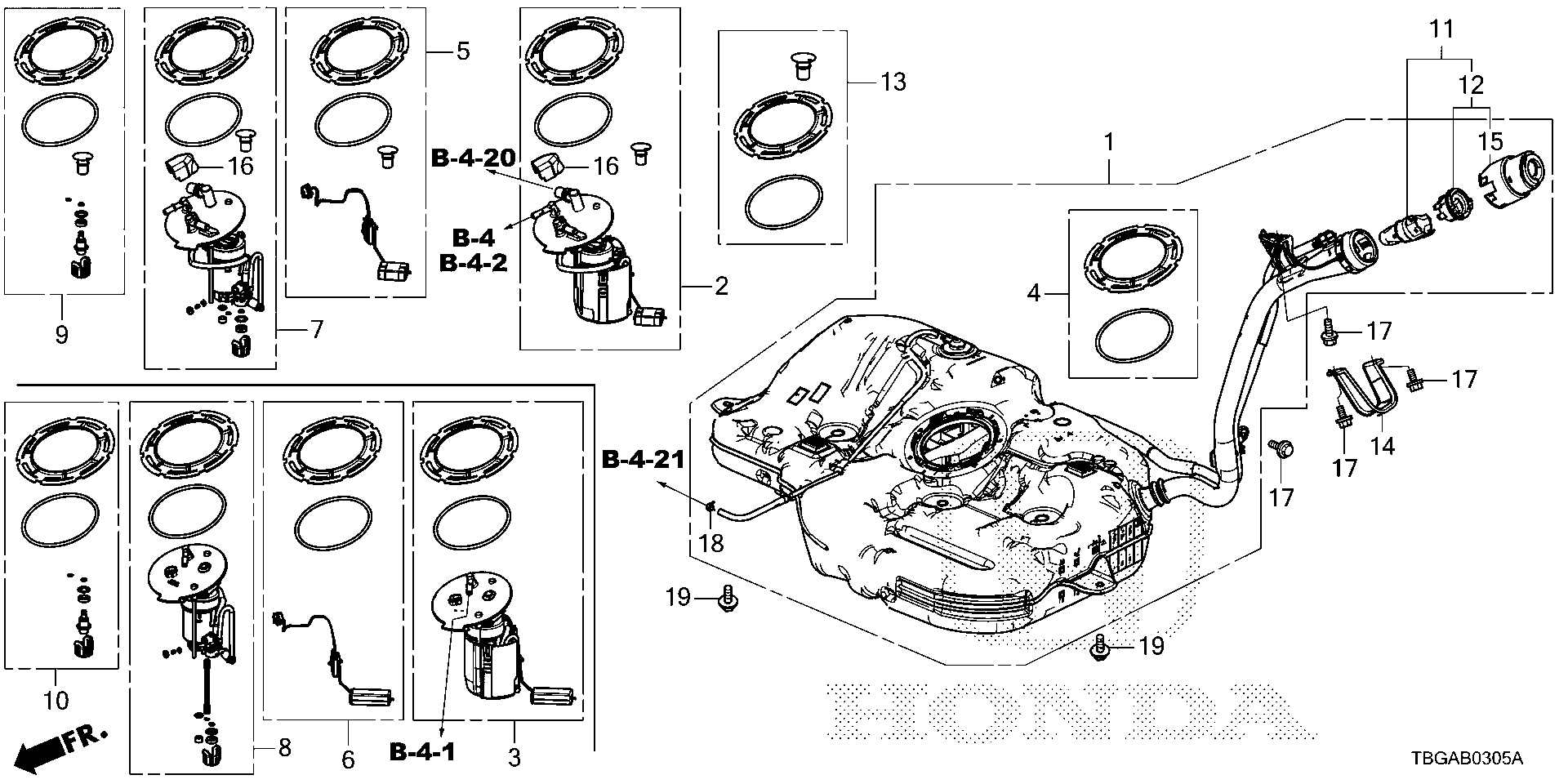 SHUTTER SET, FUEL (CAPLESS) FUEL TANK Honda Civic Coupe Parts