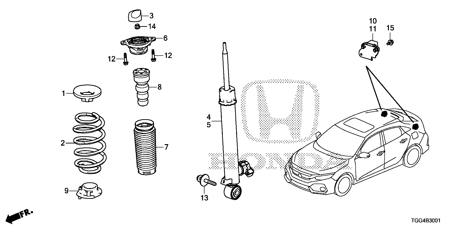 52621-TGH-A01 - SHOCK ABSORBER UNIT, L. RR.