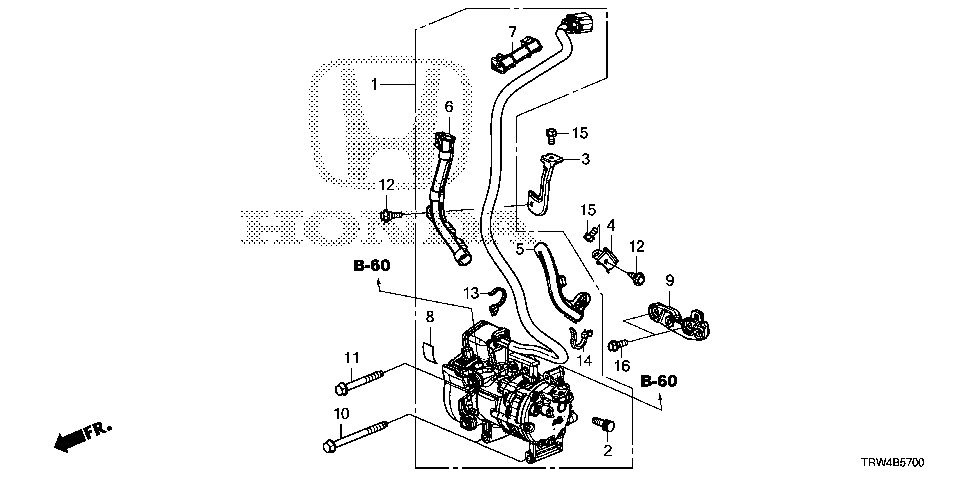 38930-5WJ-A00 - BRACKET, COMPRESSOR