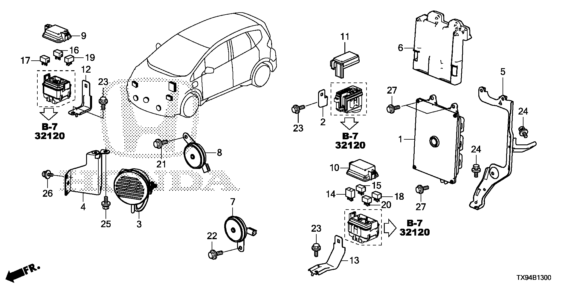 38186-SZT-000 - BRACKET, MULTI RELAY BLOCK